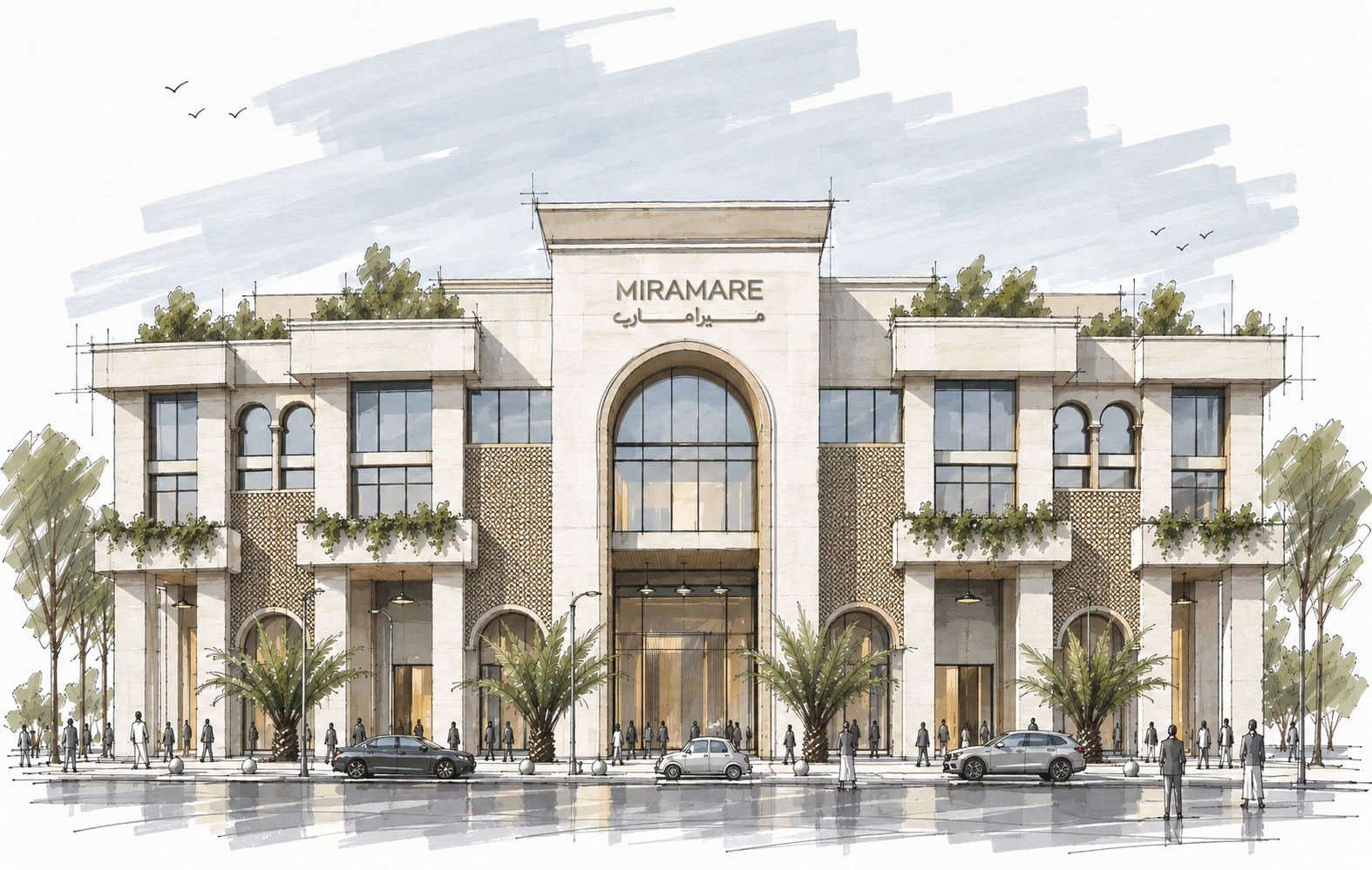Miramare Colonnade — architectural study 2